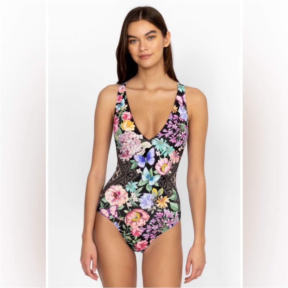 Johnny Was cross back swimsuit